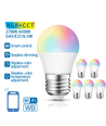 WB Smart LED Pære G45 E27 6.5W RGB+CCT - 6stk