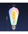 Smart LED Filament pære ST64 E27 4.9W RGBW - WB