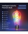 Smart LED Filament pære ST64 E27 4.9W RGB+CCT - WB