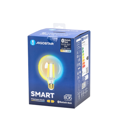 Bluetooth Mesh Smart Filament G125 E27 6W CCT Amber