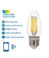 Bluetooth Mesh Smart Filament pære - C35 E27 4.5W CCT - Klar