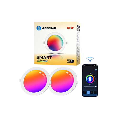 SmartLED WB 9W RGB+CCT Indbygningsspot, Bagbelyst, 2700-6500K, 2stk