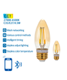 Bluetooth Mesh Smart Filament pære C35 E27 4.5W - CCT Amber med Fjernbetjening - Dobbelt Pakke