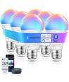 Bluetooth Mesh Smart LED Pære A60 E27 12W RGB+CCT m/Fjernbetjening - 6 stk.