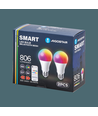 Bluetooth Mesh Smart LED-Pære A60 E27 9W RGB+CCT med Fjernbetjening - 2 stk.