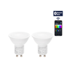 Bluetooth Mesh Smart LED Pære GU10 6.5W RGB+CCT med Fjernbetjening, 2-Pak