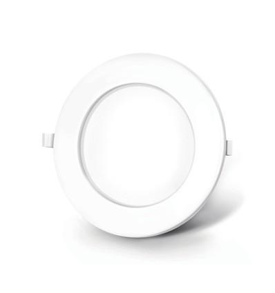 LED E6 Kantbelyst Indbygningsspot, 12W, 3000K, Ø155mm Rund, Planmonteret