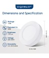 Aigostar LED Downlight Pro - Monteret Rund 12W, Varm Hvid 3000K, Mat Hvid, Ø177mm