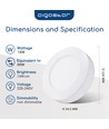 LED E6 Kantbelyst Indbygningsspot, 18W, 4000K, Rund, Overflademonteret