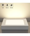 LED E6 Kantbelyst Indbygningsspot 16W 4000K - Firkantet - Overflademonteret