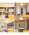 LED E6 Kantbelyst Indbygningsspot, 18W, 3000K, Kvadratisk, Overflademonteret