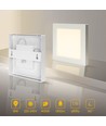 LED E6 Kantbelyst Indbygningsspot, 18W, 4000K, Kvadratisk, Overflademonteret