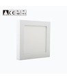 LED E6 Kantbelyst Indbygningsspot, 18W, 4000K, Kvadratisk, Overflademonteret