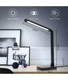 LED Bordlampe Light11 - Sort, 5W, 6400K (Touchdæmpning, USB-opladningsstik & Trådløs Mobilopladning)