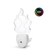 LED Natlys 0,5W med Flamme-Design og Dag/Nat Sensor - RGB 7 Farver