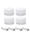 LED Natlys 1W 6500K - USB Opladning & Magnetisk Fastgørelse - Touch Dæmpning - 4 stk