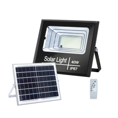 Billede af Solpanel LED Oversvømmelseslys 40W 6500K - Kulør : Kold