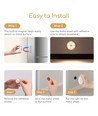 LED Natlys Rundt med PIR-Sensor - 0,5W, 3000K, USB-Opladning & Magnetisk Absorption (Tænd/Sluk) - 4 stk