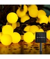 LED solcelle Matteret kugle lyskæde - 2700K, 10m