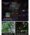 LED Solboblelys med Solcelle, RGBY, 10m
