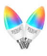 Wi-Fi Smart LED Pære C37 E14 7W RGB+CCT