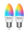 WiFi Smart LED Pære C37 E27 - 7W, RGB+CCT