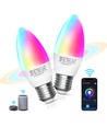 WiFi Smart LED Pære C37 E27 - 7W, RGB+CCT