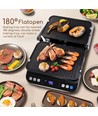 Digital Grill - 2000 Watt med display og aftagelige plader, sandwich / panini grill