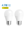 LED A5 G45 Bred-Spredning E27 4.9W 3000K Dobbelt-Pakke
