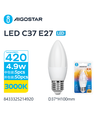 LED A5 C37 E27 4.9W 3000K