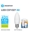 LED A5 C37 E27 4.9W 3000K Dobbelt-Pakke