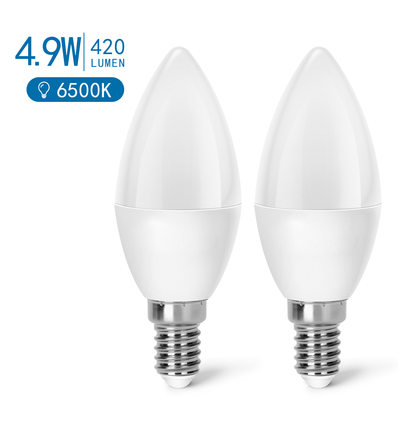 LED A5 C37 E14 4.9W 6500K Dobbelt-Pakke