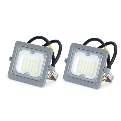 LED Projektør 10W - 6500K SMD - IP65 - 90° (2 stk.) - Kulør : Kold