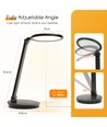 LED Bordlampe - Sort, 8W, 3000K-6500K, Touch-Dæmpning, USB-Opladerstik & Hukommelsesfunktion