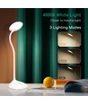 LED Bordlampe - Hvid, 4W, 4000K (Berøringsdæmpbar, 3 Niveauer)