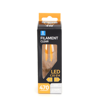 LED Filament pære C35 E14 - 4W 2700K Klar