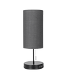 Metallampe E27 med Grå Lampeskærm og Sort Fod inkl. 2 USB-Opladningsstik