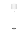 Metalgulvlampe E27, 30cm, Hvid Lampeskærm, Sort Base
