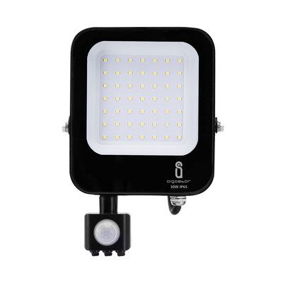 LED Sensor Projektor 30W - 6500K, Støbt Aluminium - Kulør : Kold