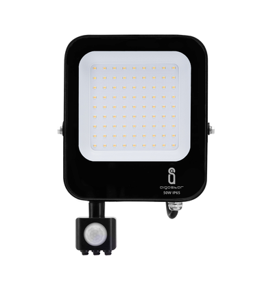 LED Sensor Projektør 50W 4000K - Støbt Aluminium