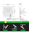 Outlet: Hvid LED-Projektør, 20W, 6500K, Støbt Aluminium