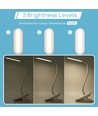 LED Klemmelampe - Hvid med Stik