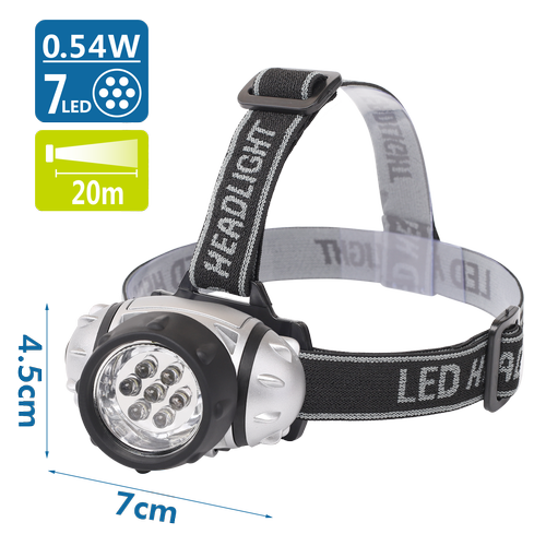 EN: LED HEAD LAMP01 SILVER 7LED use 3*AAA batteries