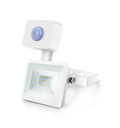 LED-Sensor 10W Slank Projektørlys - 4000K Hvid, Støbt Aluminium