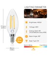 LED Filament pære C35 E14 - 4W, 2700K, Klar - 6 Stk