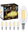 LED Filament pære C35 E14 - 4W, 2700K, Klar - 6 Stk