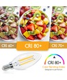 LED Filament pære C35 E14 - 4W, 2700K, Klar - 6 Stk