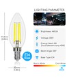 LED Filament pære C35 E14 4W - 6500K Klar - Pakke med 6 stk