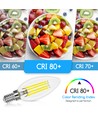 LED Filament pære C35 E14 4W - 6500K Klar - Pakke med 6 stk