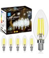 LED Filament pære C35 E14 4W - 6500K Klar - Pakke med 6 stk